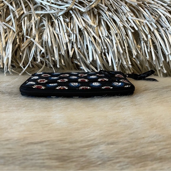 VERA BRADLEY Night Owl Zip Around Wallet Long Wristlet Navy Red Y2K 2008 - Picture 7 of 10